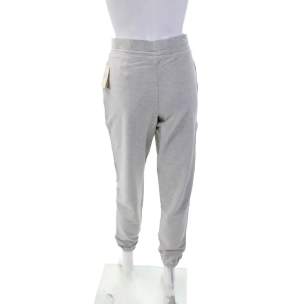 Calvin Klein Womens Cotton Drawstring Tapered Pajama Pants Gray Size S